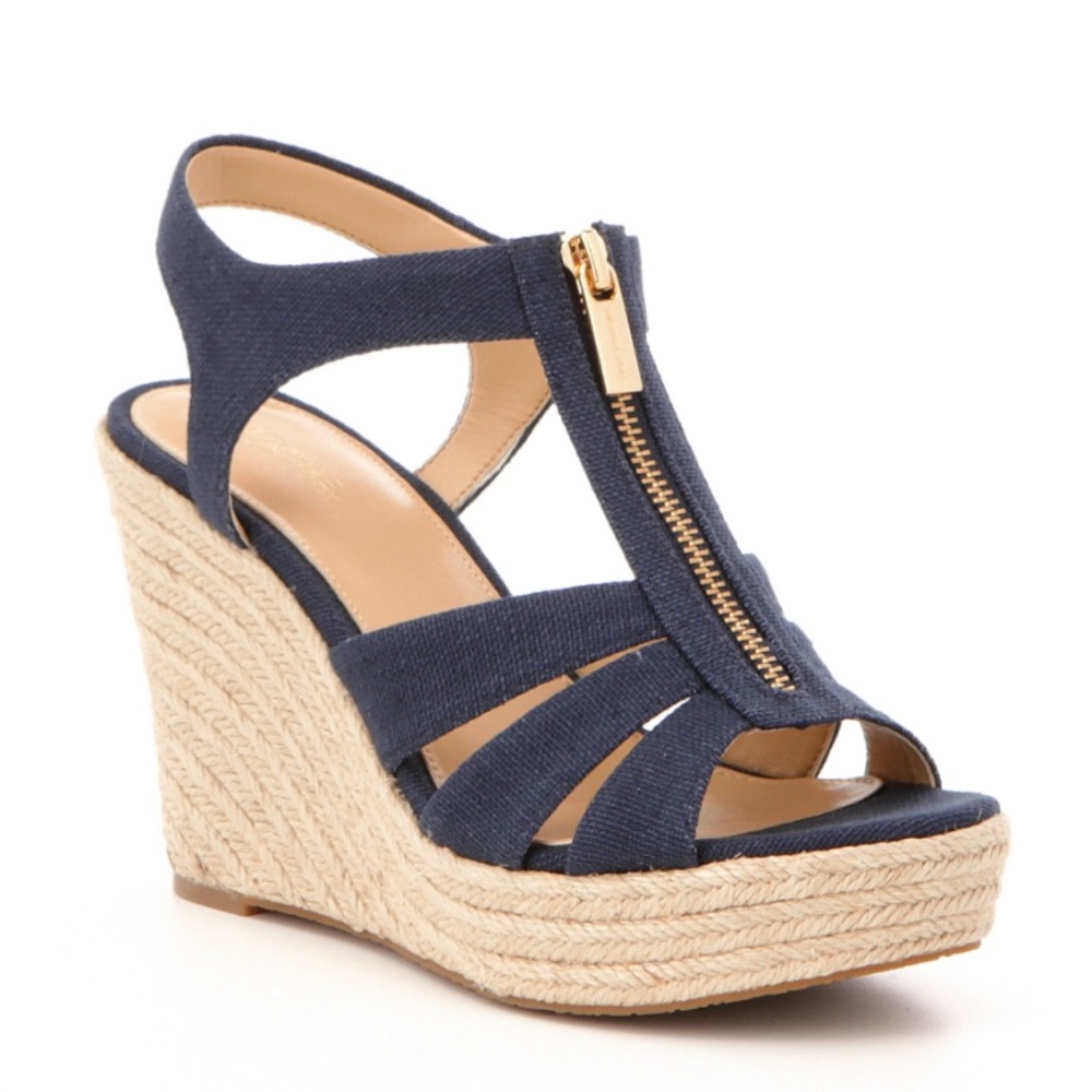 Navy Zip Up MK Wedges